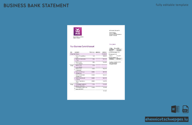 Unternehmensbericht der Allied Irish Banks (AIB) – Beispielansicht in Word und PDF